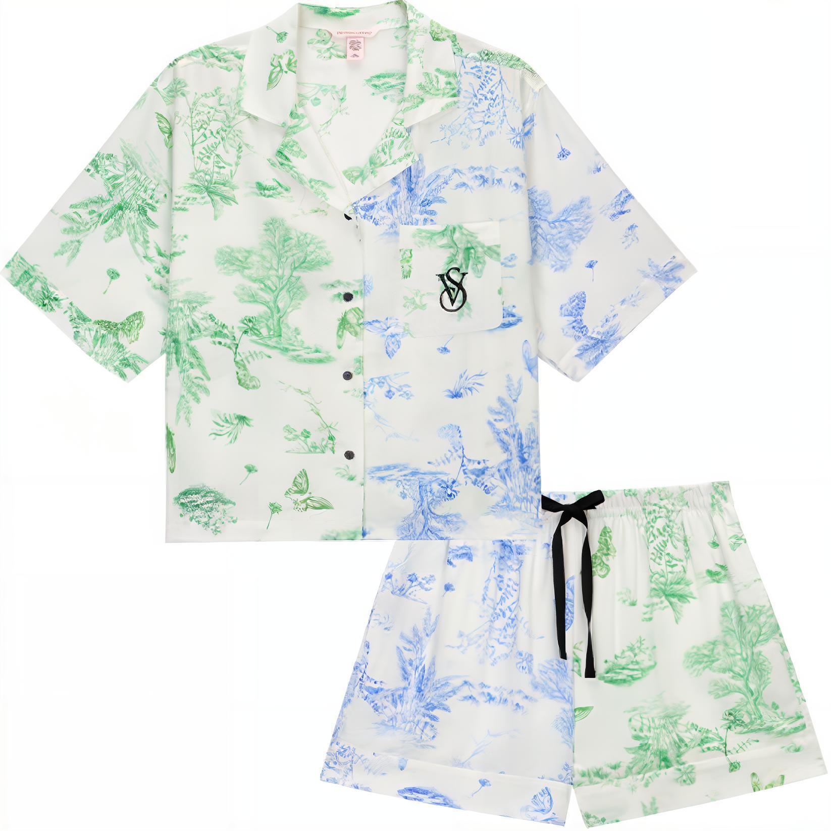 

Victoria's Secret Пижамный комплект Women's Blue Green Multicolor Print