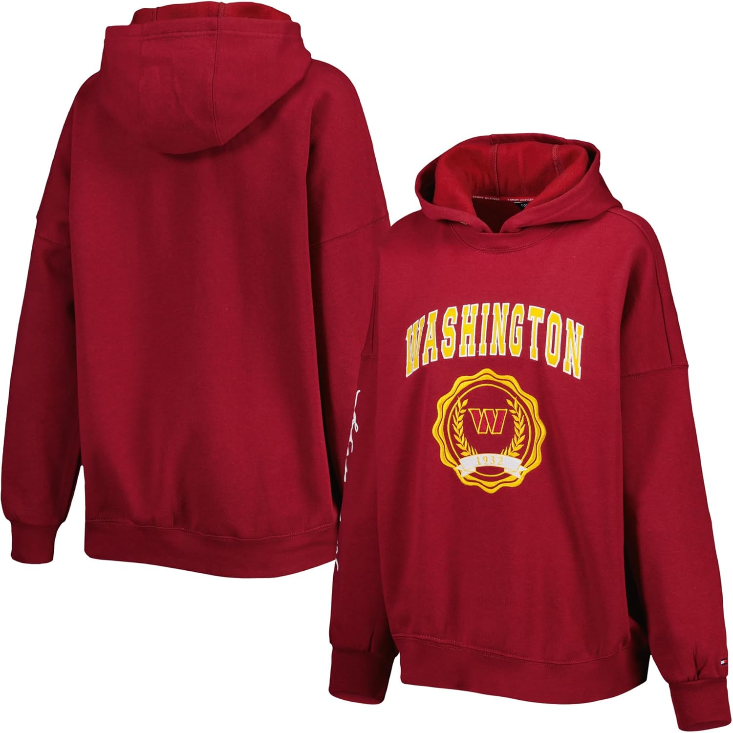 

Женская толстовка с капюшоном Tommy Hilfiger NFL Becca с заниженными плечами, Washington Commanders, Burgundy