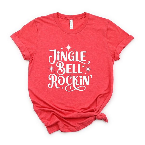 

Футболка с коротким рукавом Jingle bell rockin' sparkle Simply Sage Market, Heather Red