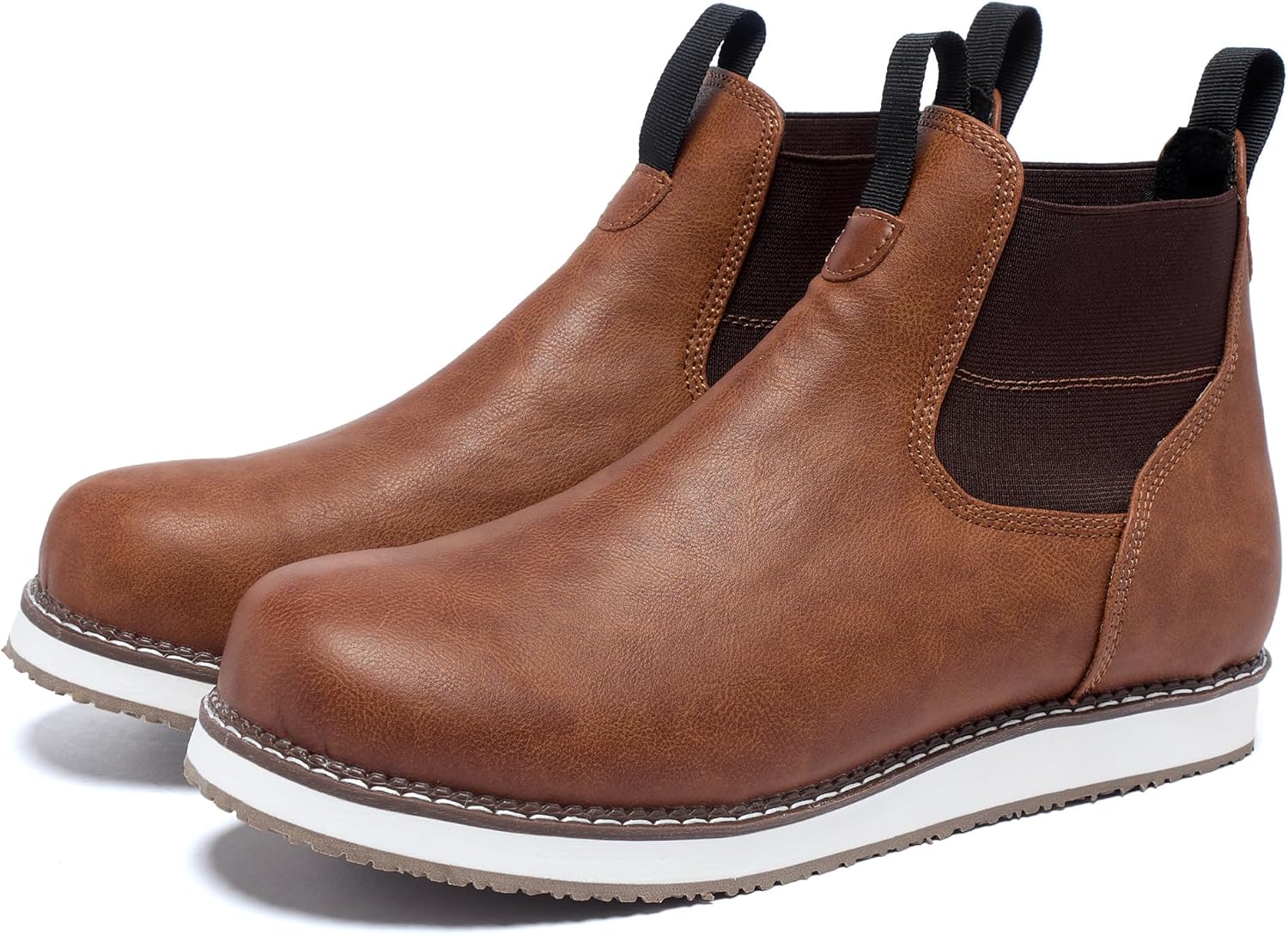 

Мужские ботинки челси средней высоты, ботинки челси без шнурков, повседневные ботинки для активного отдыха, плоские ботинки для ходьбы по улицам Peileg, коричневый