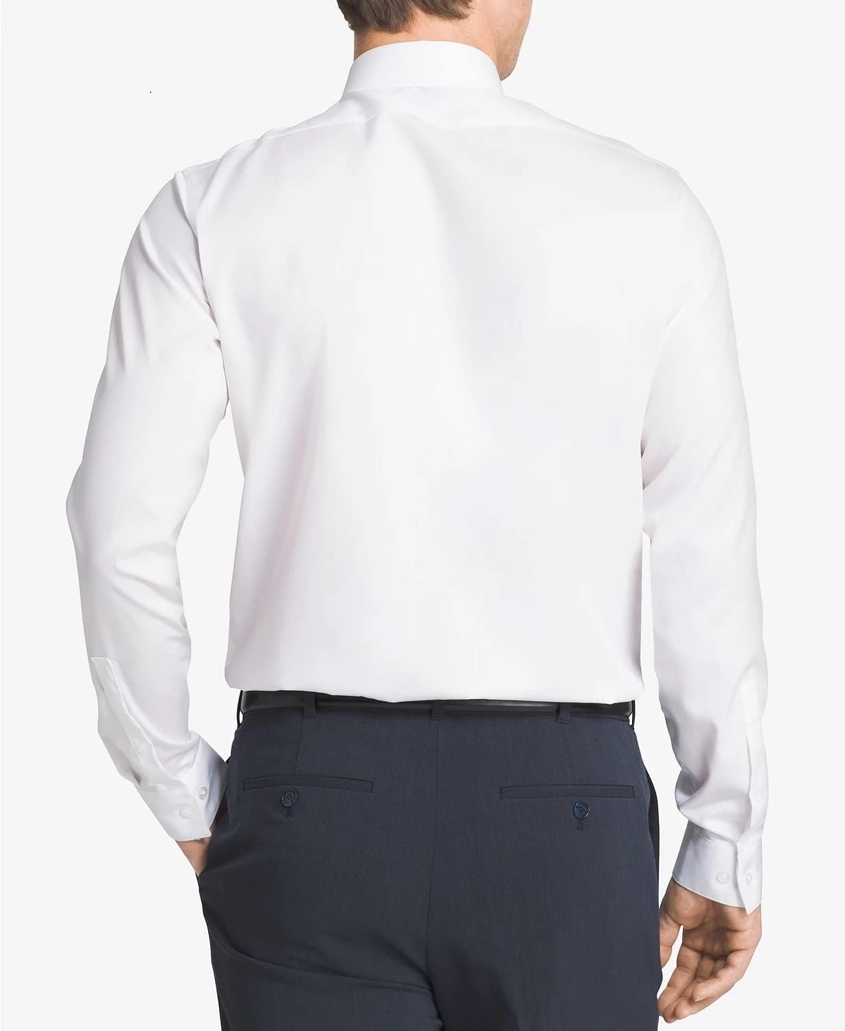 Мужская рубашка Calvin Klein Slim Fit с нескользящим воротником-«елочкой», White — фото 2