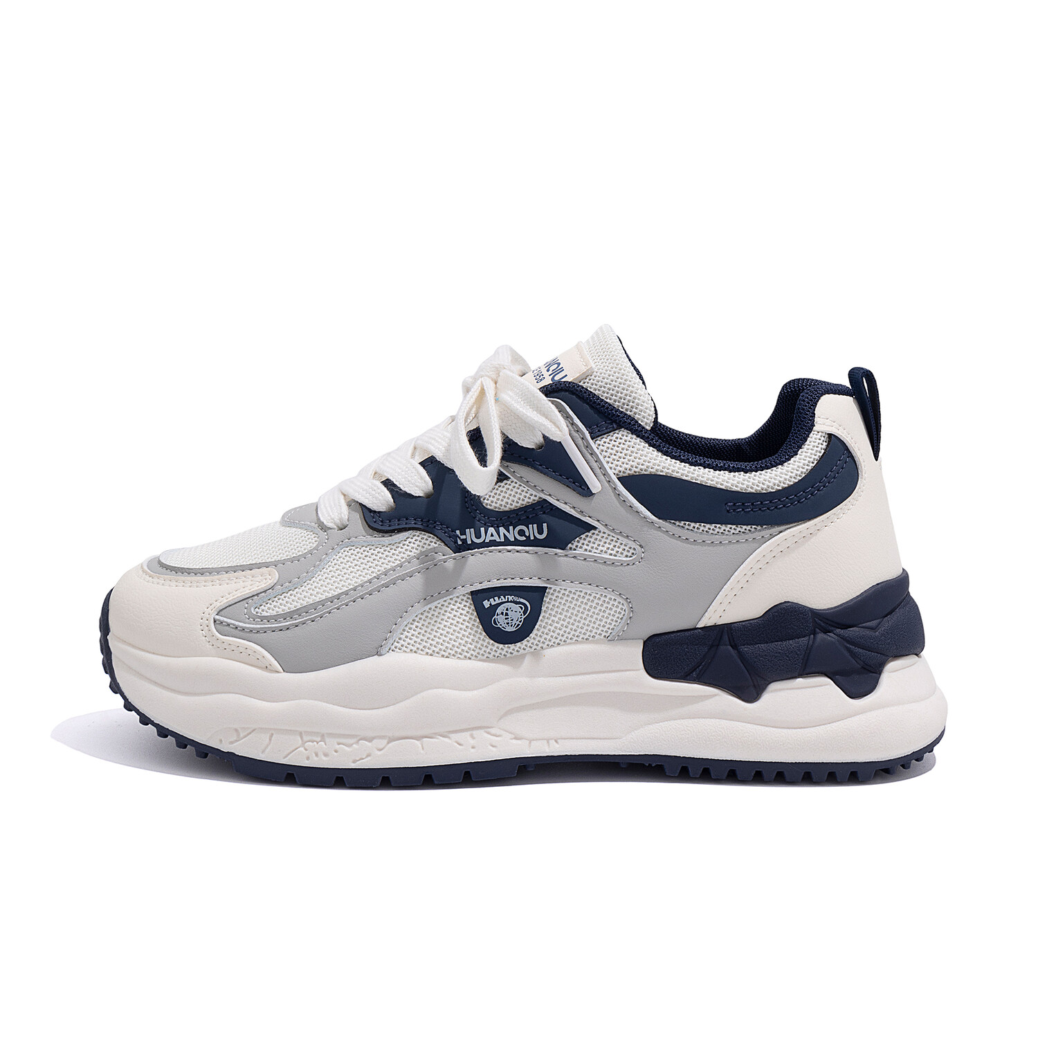 

Кроссовки HUANQIU Chunky Sneakers Women's Low-top Beige/Blue, бежевый/синий