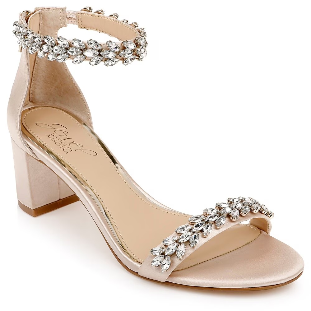 Туфли на каблуке Bronwen от Jewel Badgley Mischka, champagne