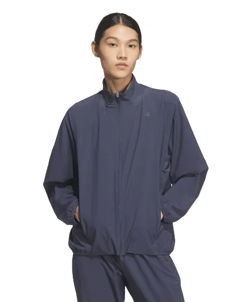 Куртка тренировочная adidas Essentials Plus, свободный крой, тёмно-синяя