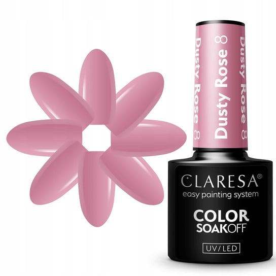 

Гибридный лак для ногтей, Dusty Rose 8 Claresa