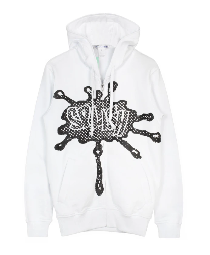 

Белая куртка с капюшоном и застежкой-молнией Comme Des Garã§Ons, белый