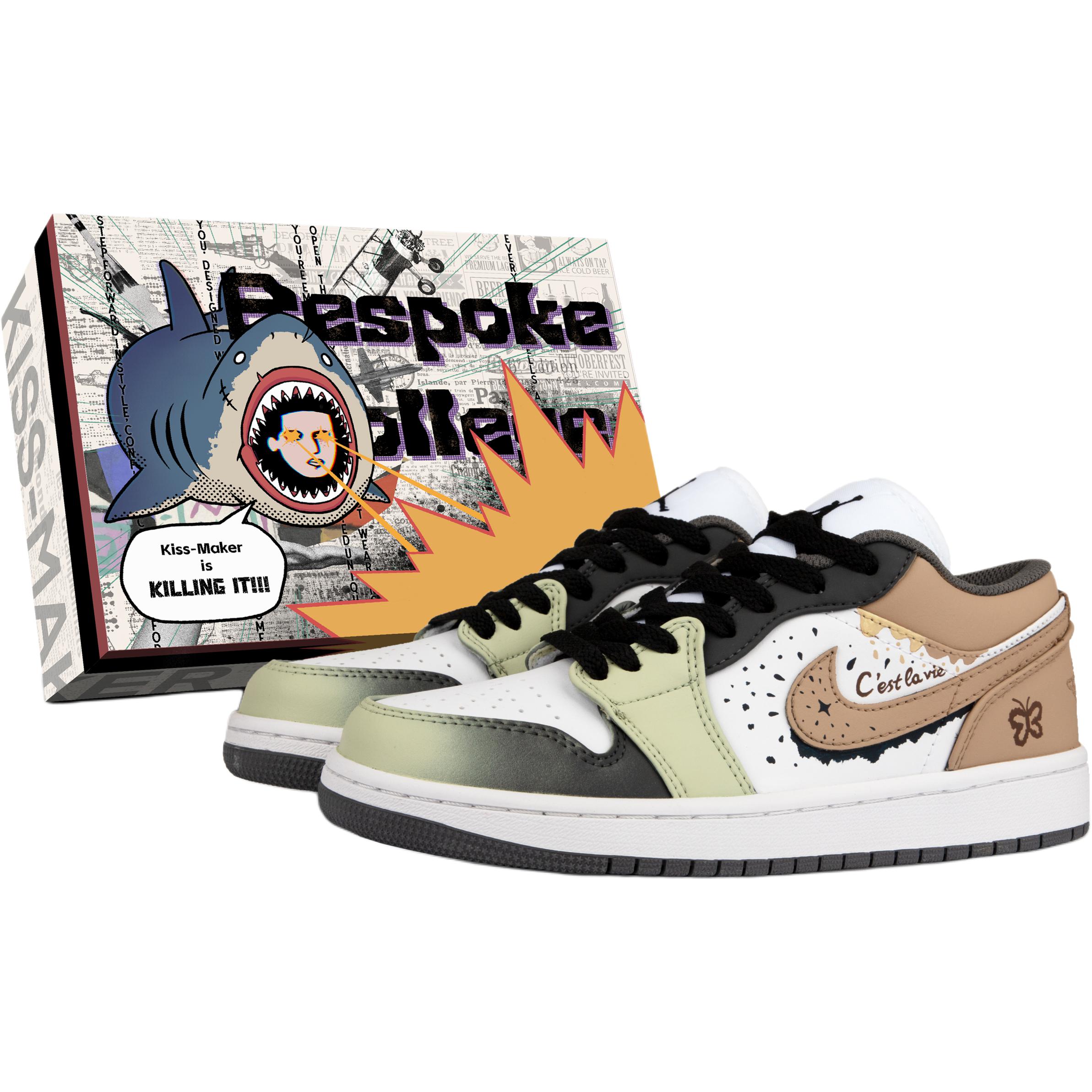 

Jordan Детские баскетбольные кроссовки Air 1 из искусственной кожи с противоскользящей и износостойкой подошвой, низкие, коричневые, унисекс