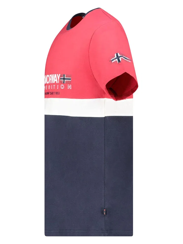 Футболка с принтом Geographical Norway, красный/белый/темно-синий — фото 3