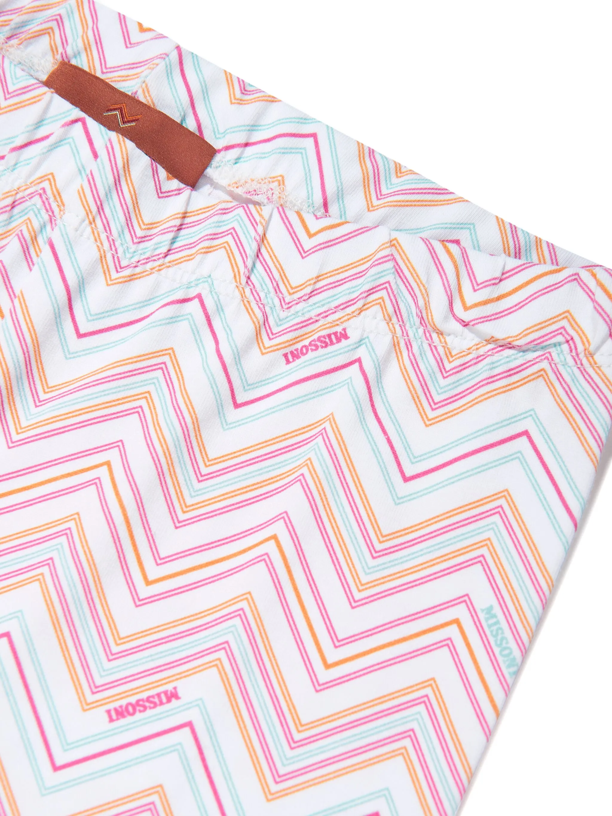 Брюки с узором зигзаг Missoni Kids, белый — фото 4