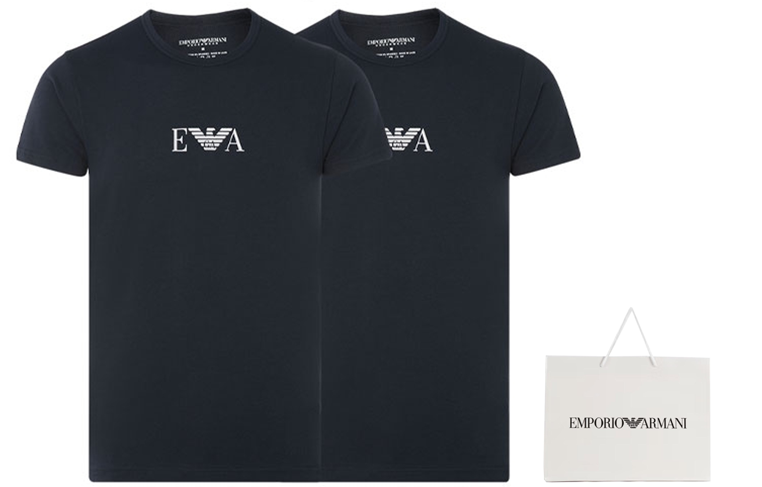 Футболка мужская 2 шт темно-синяя EMPORIO ARMANI — фото 2
