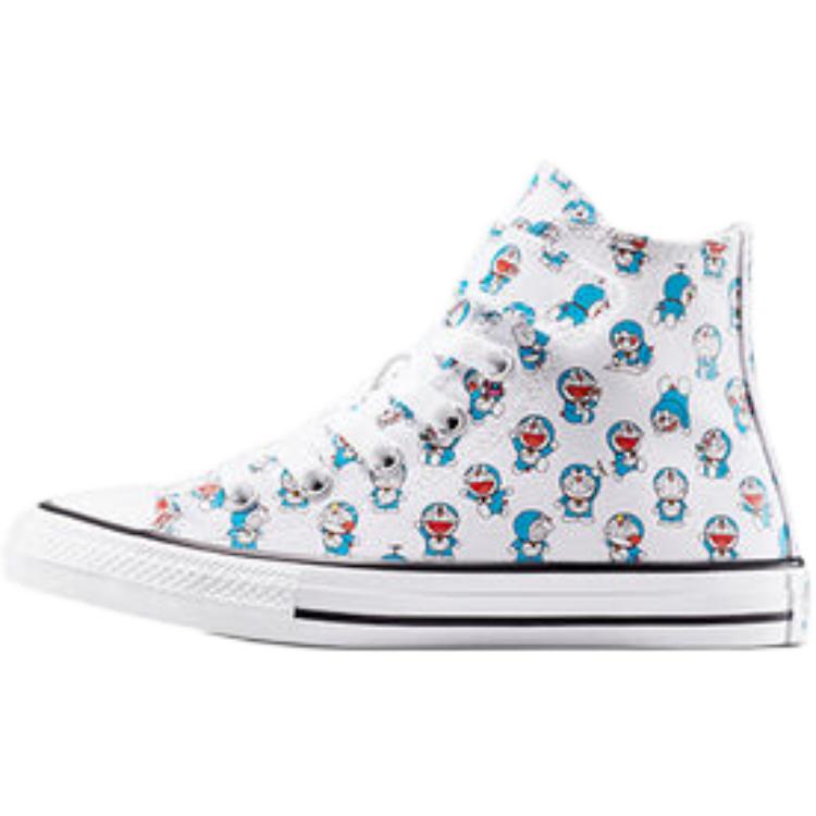 

Converse Дети doraemon x chuck taylor all star устойчивые к истиранию высокие детские матерчатые туфли white blue black