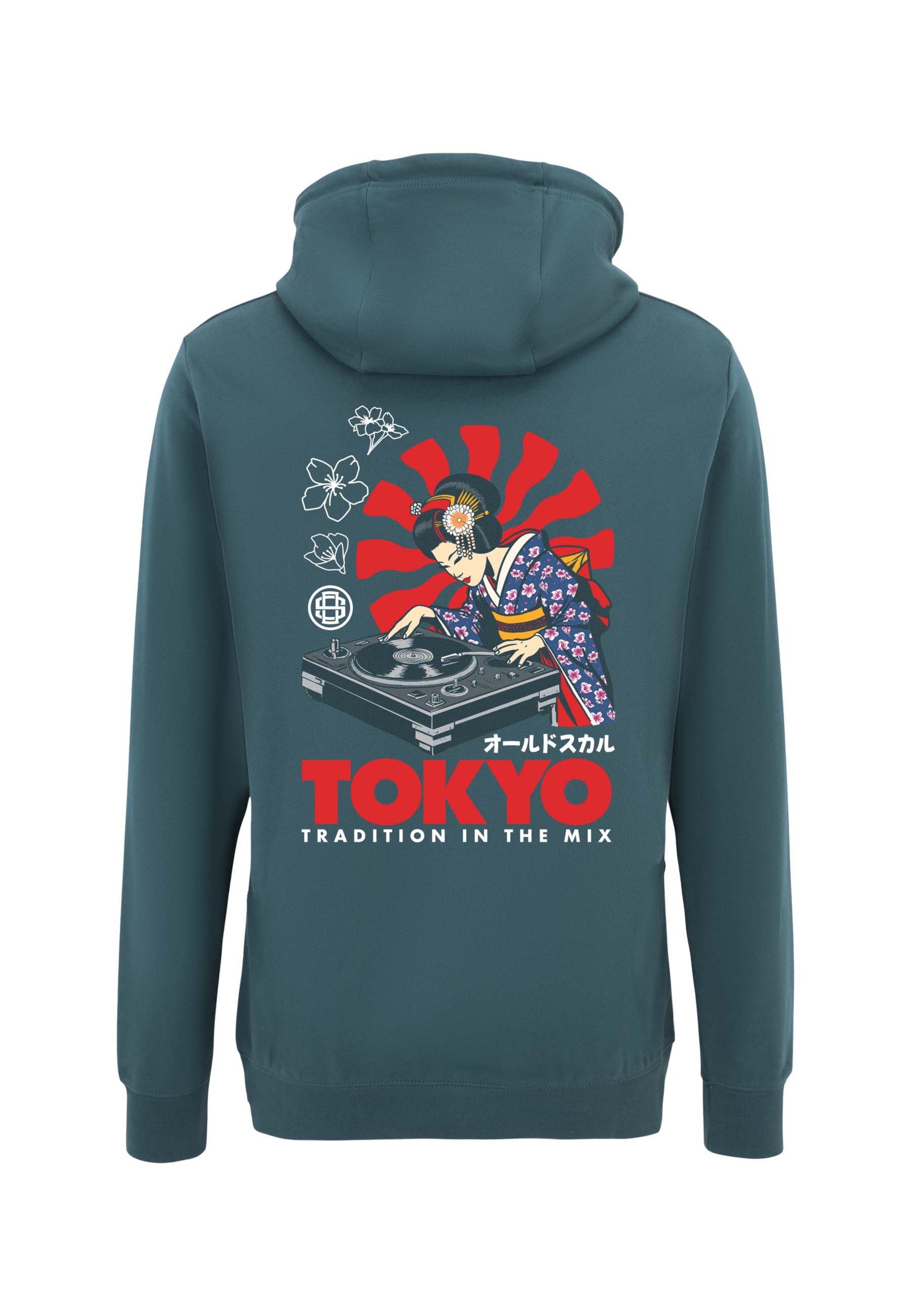 

Oldskull Толстовка с капюшоном на молнии 'Asian Neon DJane Logo Graphic' в синем цвете