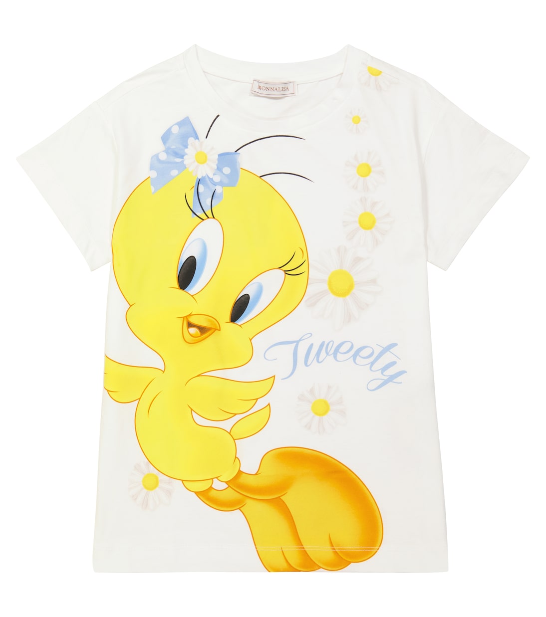 

Футболка из хлопчатобумажного джерси с принтом Monnalisa, белый