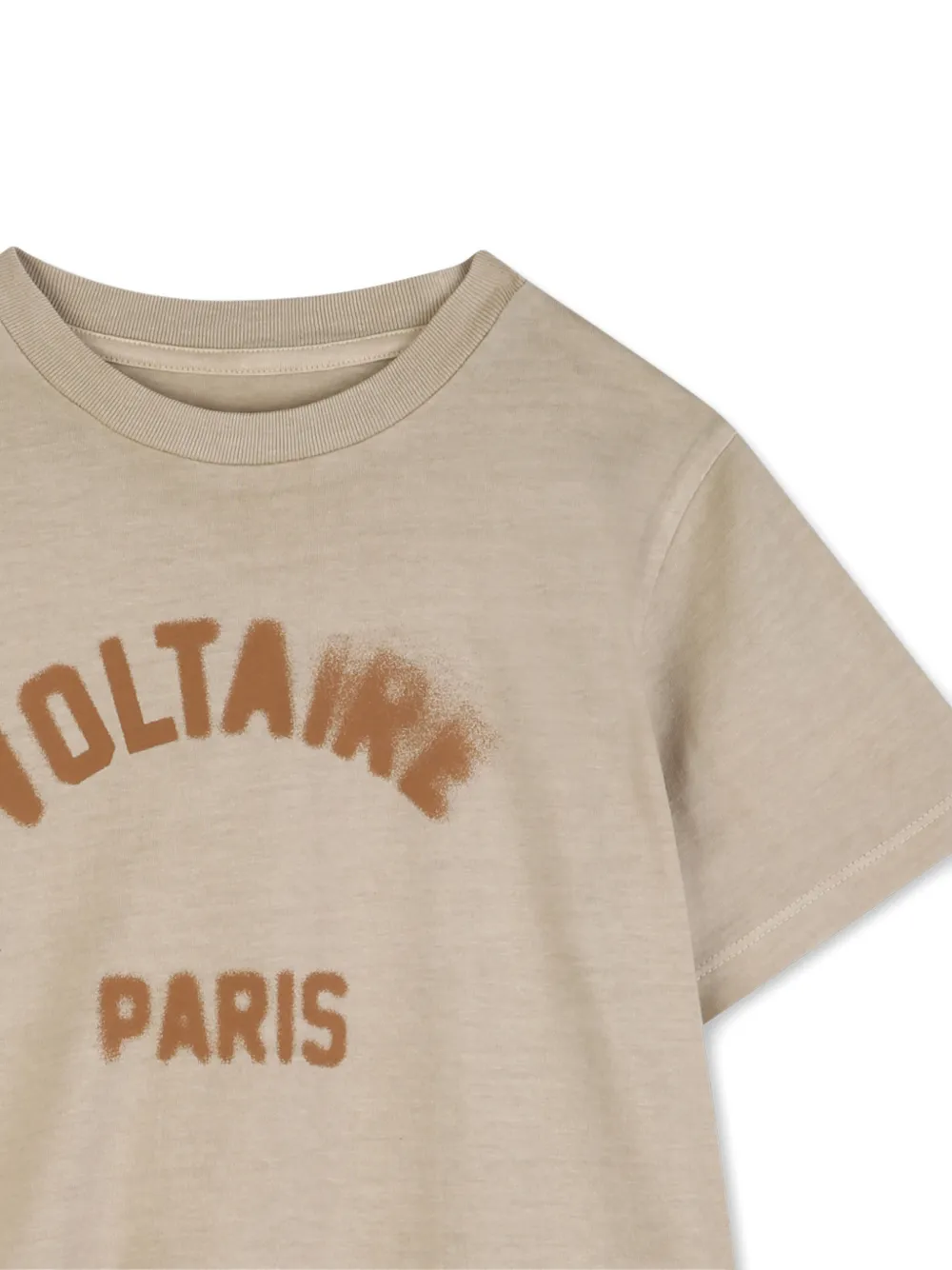 Футболка с принтом Zadig & Voltaire Kids, бежевый — фото 3