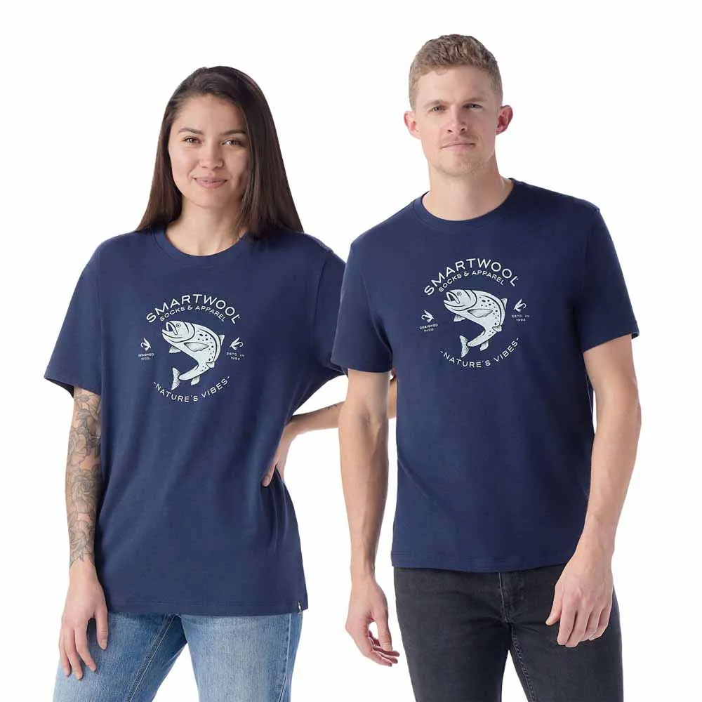 

Футболка с коротким рукавом Smartwool Trout Fishing Graphic, синий