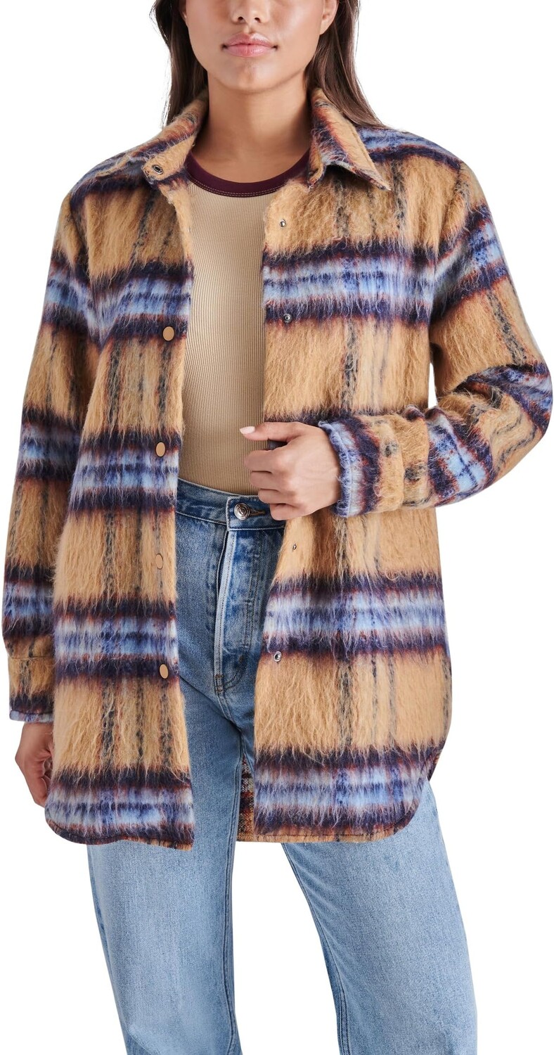 

Куртка Eldridge Shirt Jacket Steve Madden, цвет Cream Multi Plaid