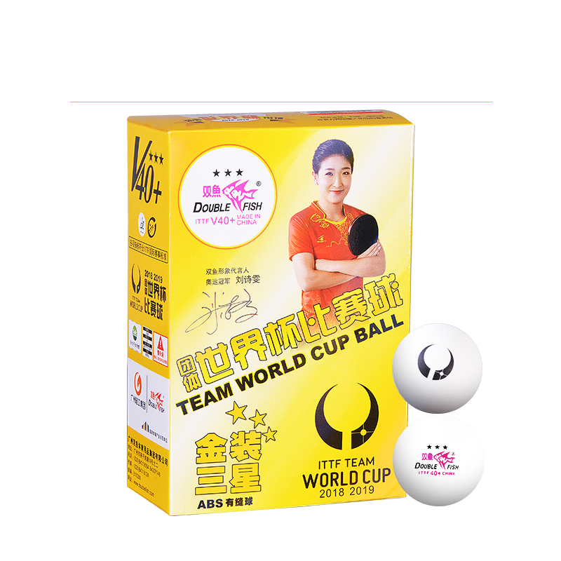 

Настольный теннис DOUBLE FISH, pisces v40+ spread wings samsung золото edition world cup match ball белый