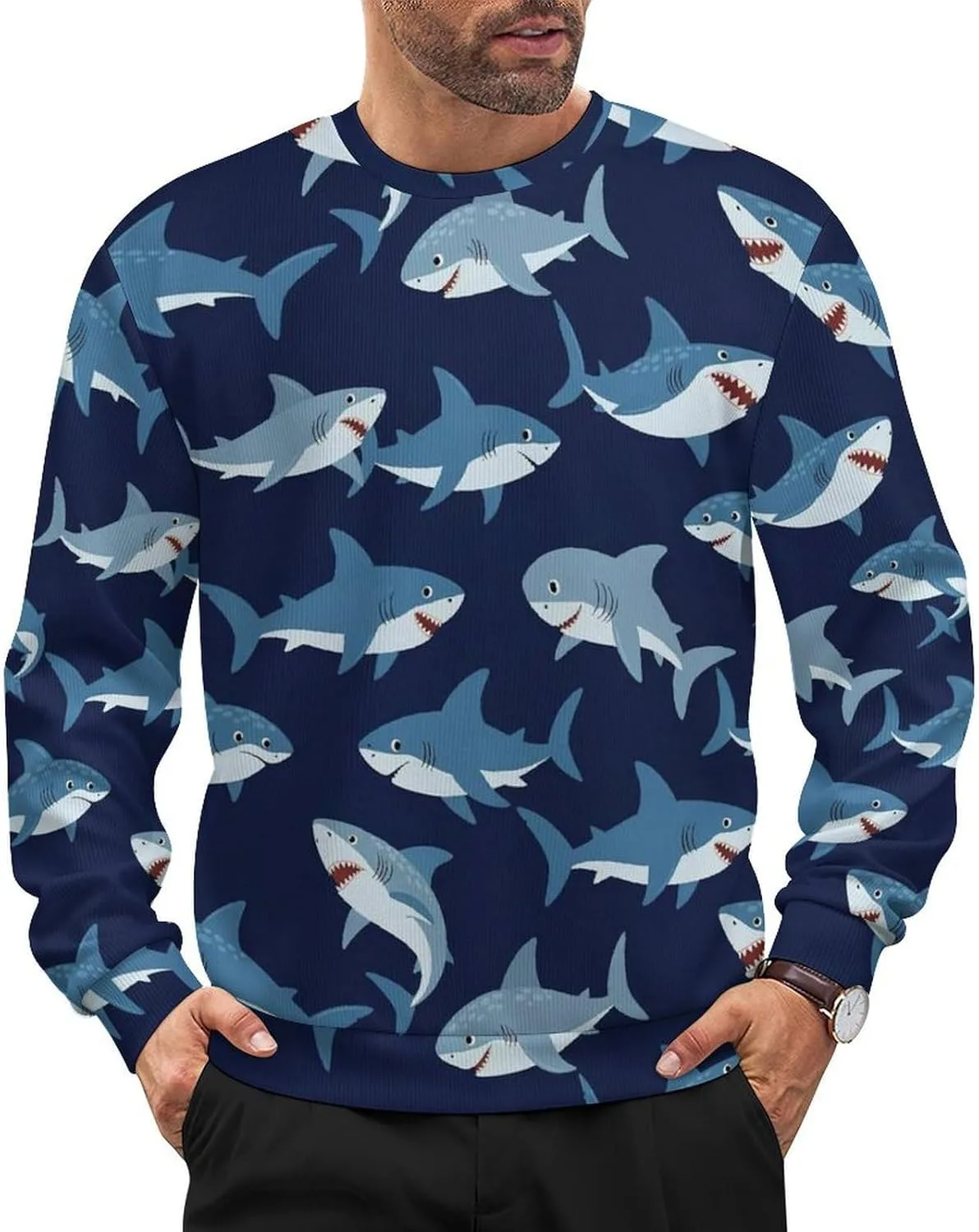 

Мужской свитер свободного кроя с длинными рукавами Meaudiwes