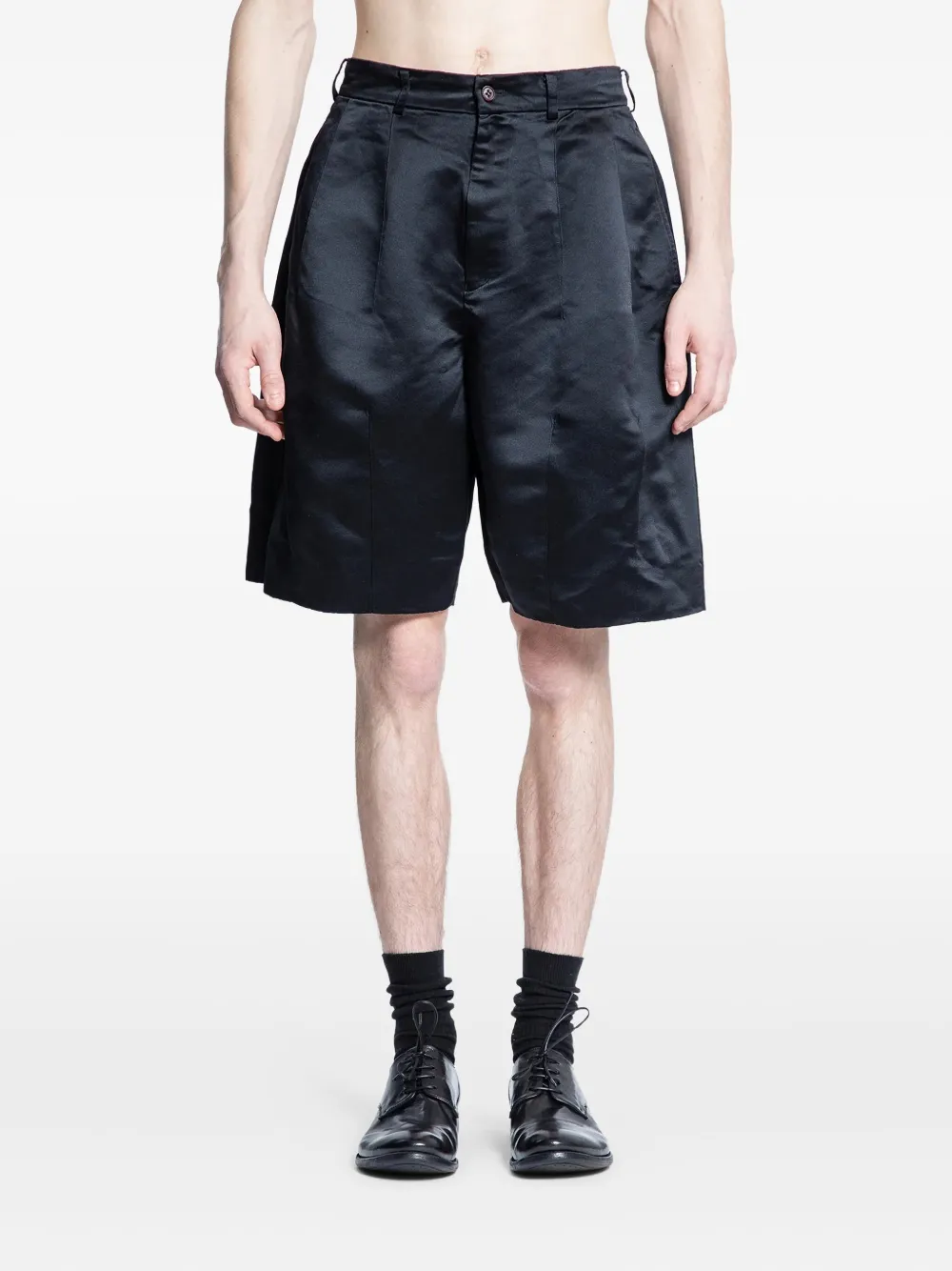 

Брюки-шорты из сатина с плиссировкой Black Comme Des Garçons, черный