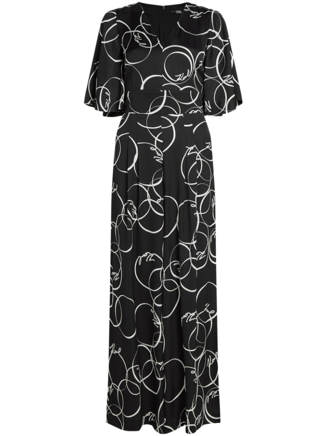 

Karl Lagerfeld комбинезон Karl Signature с широкими брюками, черный