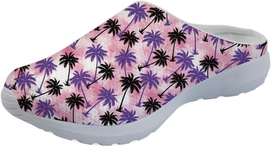 

Кроссовки-мюли Forchrinse Blue Cow для женщин, без задника, с сеткой, на платформе, удобные домашние, и спортивные тапочки, фиолетовый