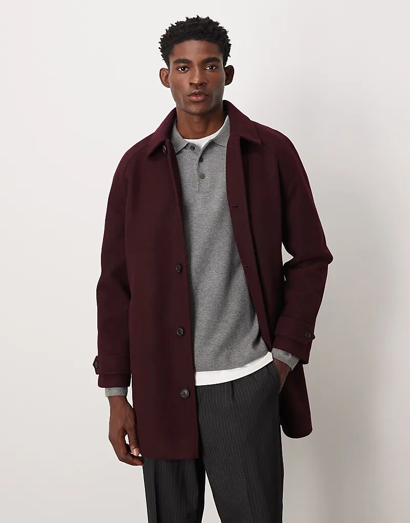 

Пальто из искусственной шерсти ASOS DESIGN бордового цвета