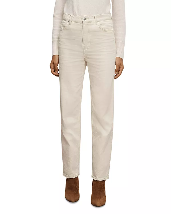 

Джинсы Leah прямого кроя со средней посадкой, цвет экрю. Veronica Beard, белый