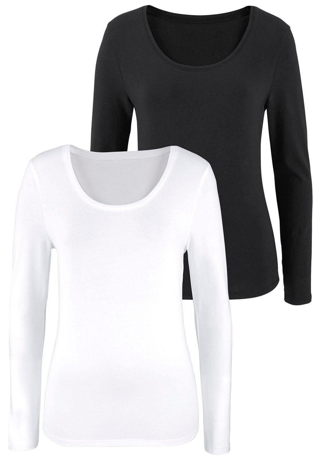 

Рубашка с длинным рукавом LANGARM 2PACK LASCANA, цвет schwarz weiß