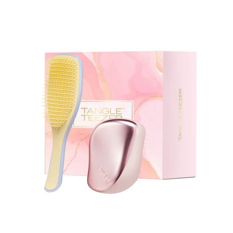 Расческа Princess Comb Lingqiao для пушистых волос без узелков Tangle Teezer, Butter Pudding+Cherry Blossom Pink
