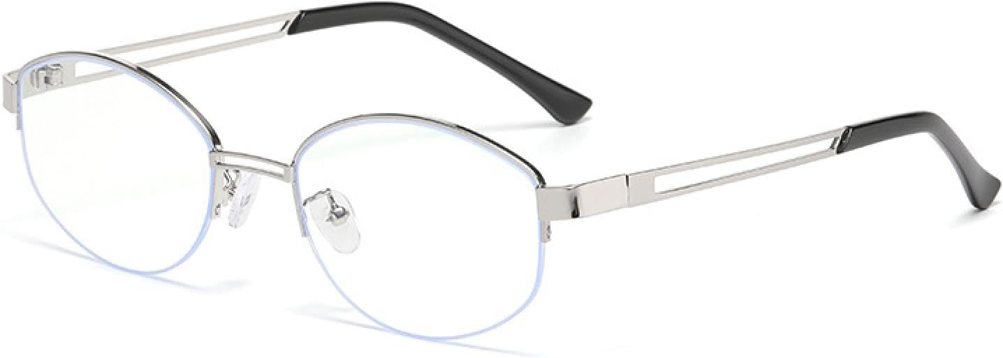 

Популярные модные овальные солнцезащитные очки для женщин, винтажные, полуободковые, с прозрачными линзами Ocean Lens, защита от УФ-излучения UV400, для мужчин TVTBBVV, C9 Silver Clear