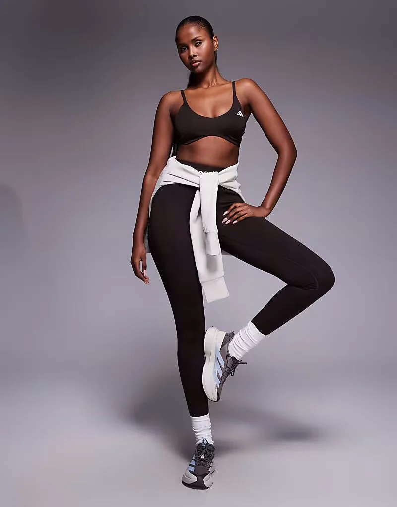 Adidas performance Спортивный бюстгальтер Adidas Training Optime Essentials с легкой поддержкой, цвет кофейно-коричневый — фото 3