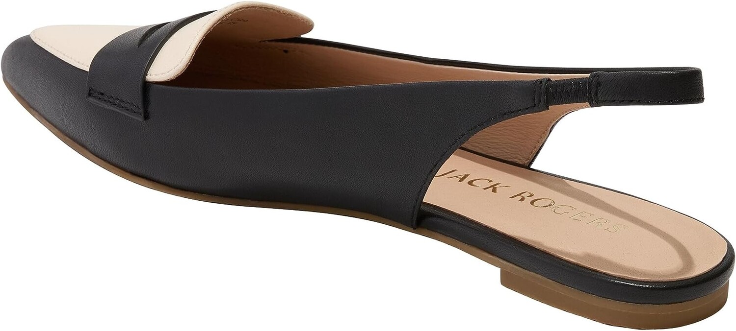 Туфли на плоской подошве Jack Rogers Pennie Slingback Ballet - Nappa, цвет Black/Ivory — фото 4