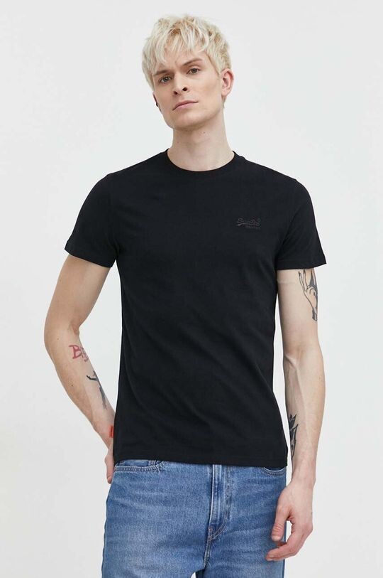 

Хлопковая футболка Superdry, черный