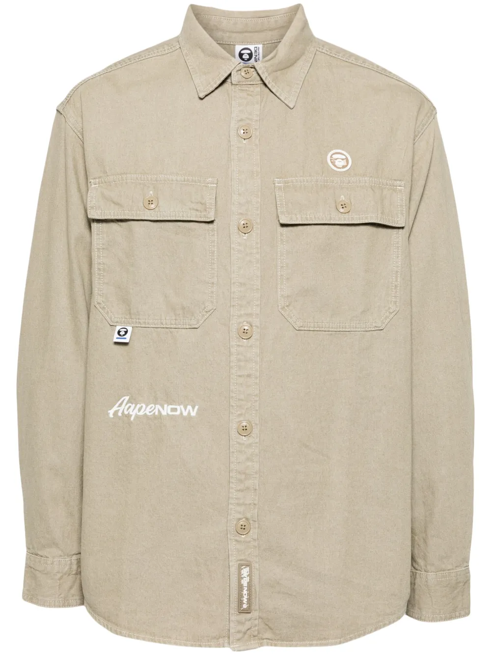

Джинсовая рубашка с логотипом AAPE BY *A BATHING APE, коричневый