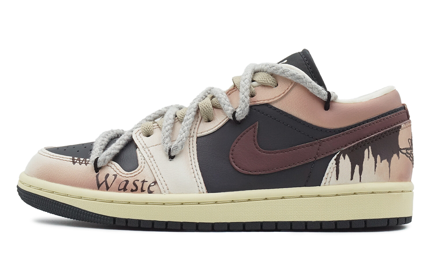 

Кроссовки Air Jordan 1 Vintage Basketball Shoes Women's Low-top Brown, коричневый