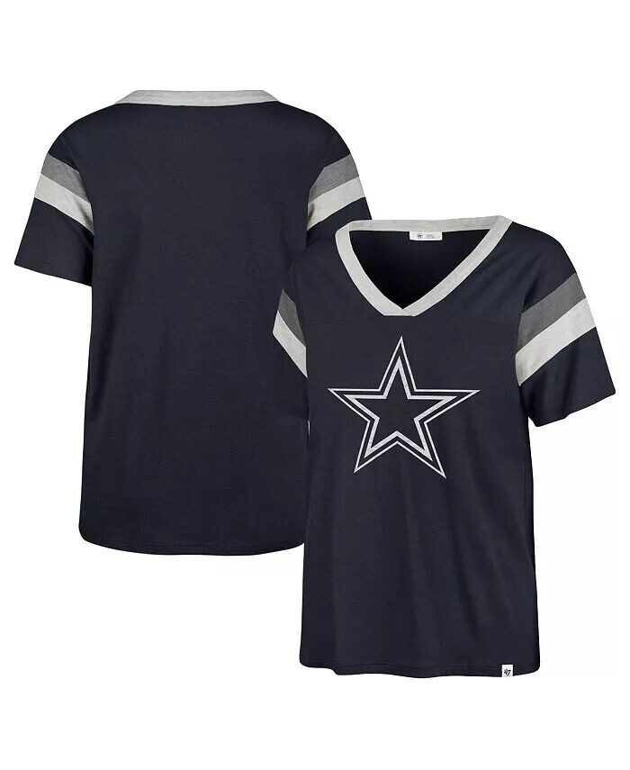 

Женская темно-синяя футболка с v-образным вырезом Dallas Cowboys Phoenix '47 Brand