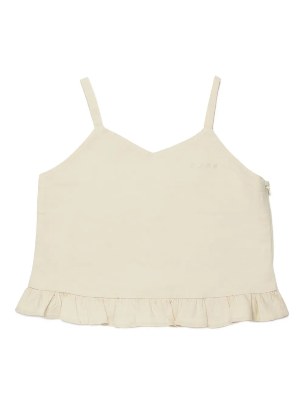 

Топ с оборками Marni Kids, бежевый