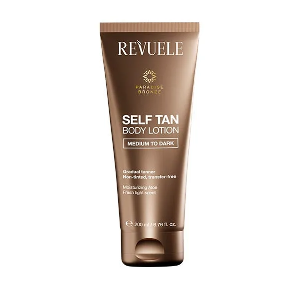 Лосьон для тела с эффектом автозагара REVUELE, Medium to dark