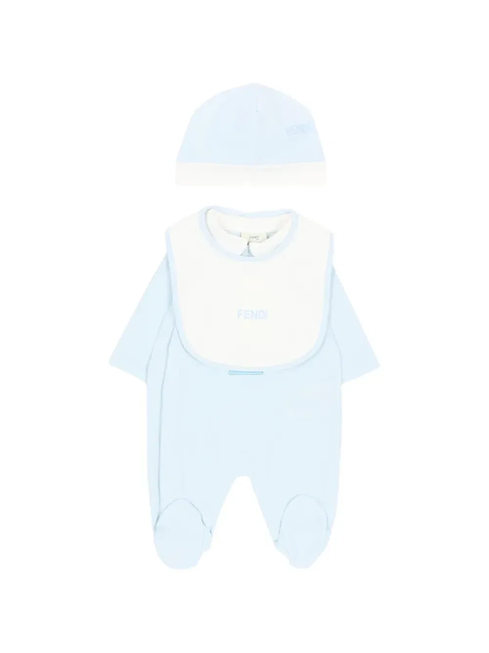 Комплект детской одежды с принтом медведя (из трех предметов) FENDI KIDS, синий