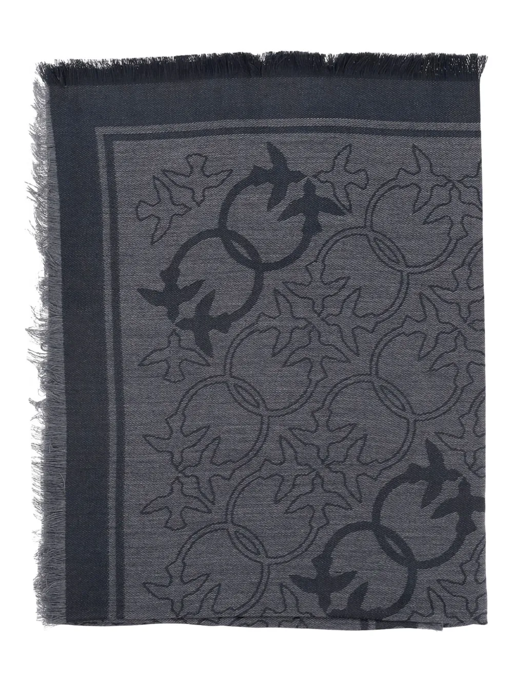 

Шарф с бахромой и узором Pinko, черный