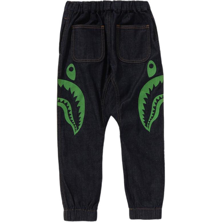 Детские джинсы Moderate A BATHING APE, черный зеленый — фото 3