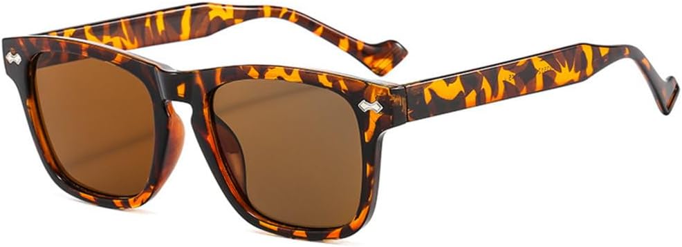 

Квадратные поляризованные солнцезащитные очки для женщин, винтажные солнцезащитные очки в большой оправе, зеркальные, красно-фиолетовые, с защитой от УФ-излучения UV400 MTZJH, Leopard