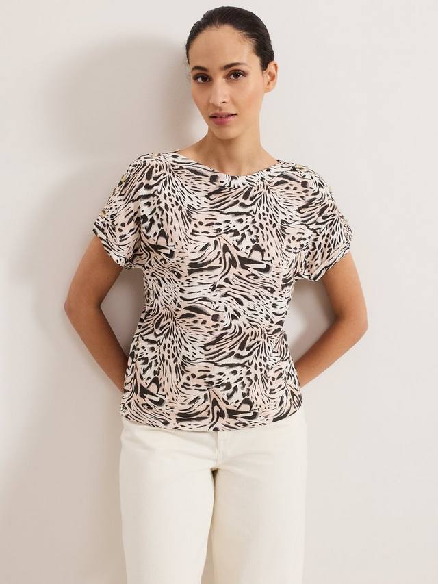 

Футболка Suzie с принтом зебры из хлопка Phase Eight