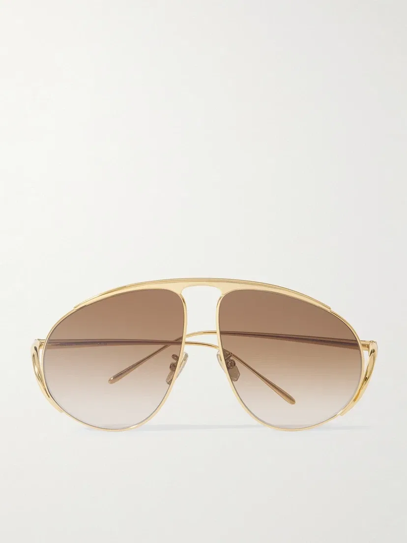 Солнцезащитные очки-авиаторы золотистого цвета LOEWE EYEWEAR, золотой