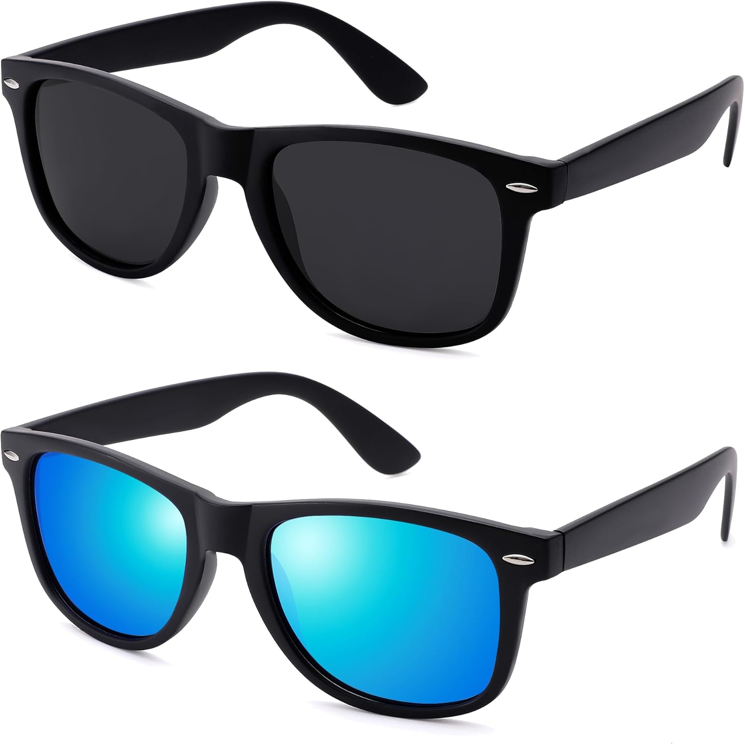 

Поляризованные квадратные солнцезащитные очки Pro Acme для мужчин и женщин, модные солнцезащитные очки с защитой от УФ-излучения, Sand Black/Grey + Sand Black/Blue Mirrored