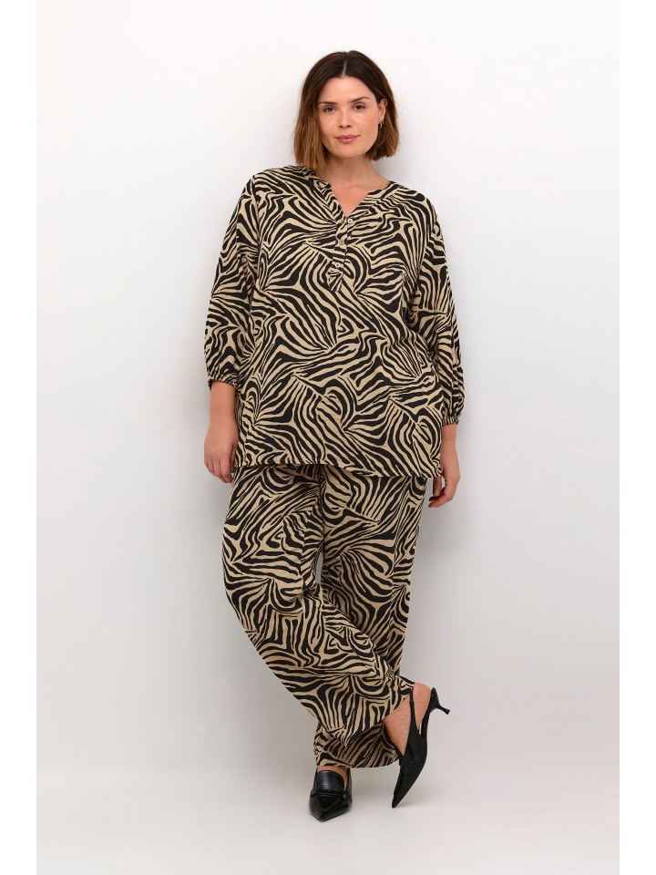 

Блузка KAFFE curve, цвет chinchilla/black animal print
