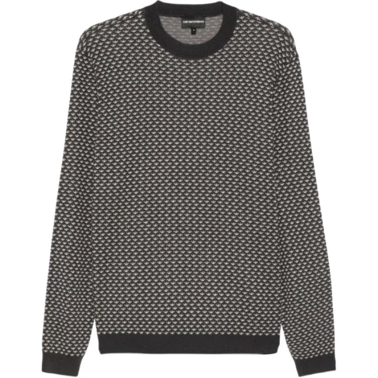 

Свитер с интарсией логотипа Emporio Armani, черный