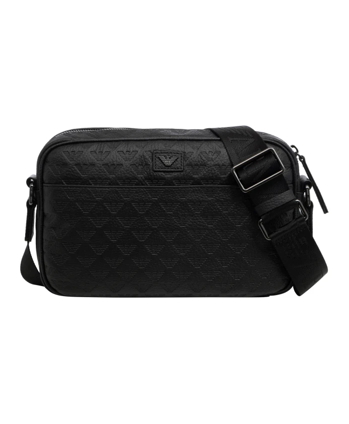 

Сумка через плечо с логотипом на молнии Emporio Armani, черный