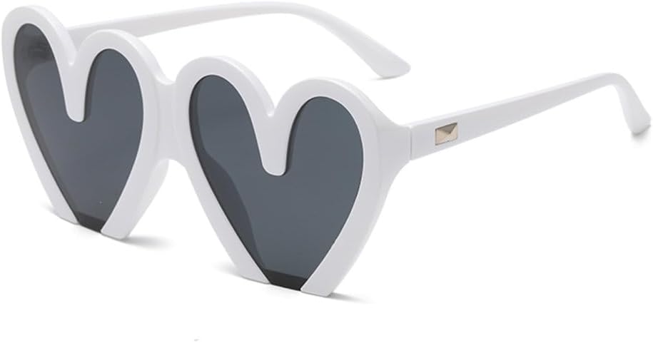 

Модные солнцезащитные очки в форме сердца для вечеринки, забавные персиковые солнцезащитные очки в форме сердца для женщин, трендовые очки конфетных цветов generic, White Black