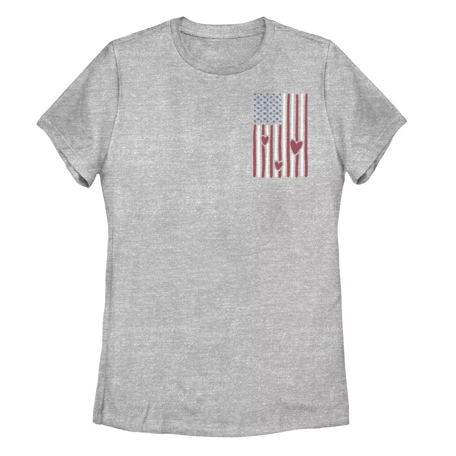

Футболка Junior's American Flag Of Love с логотипом на левой груди Licensed Character